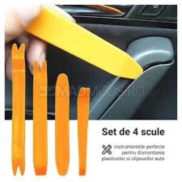 descărcare Set 4 Scule Plastic pentru Desfacut Clipsuri, Tapitarie, Ornamente Auto