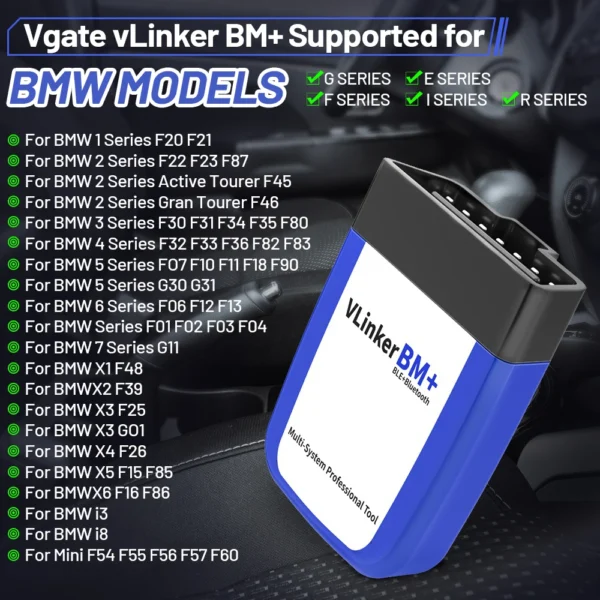 Vgate vLinker BM ELM327 V2.2 OBD2 Scanner Bluetooth-For BMW