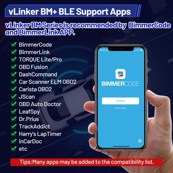 Vgate vLinker BM ELM327 V2.2 OBD2 Scanner Bluetooth-For BMW