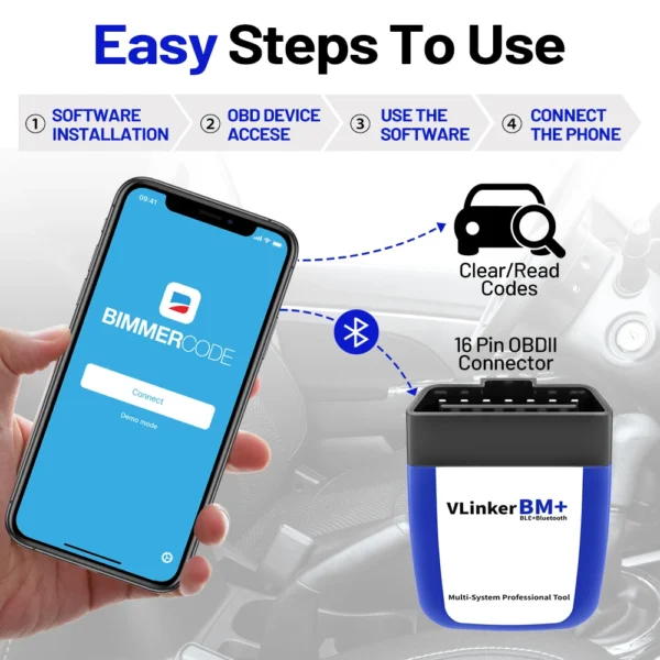 Vgate vLinker BM ELM327 V2.2 OBD2 Scanner Bluetooth-For BMW