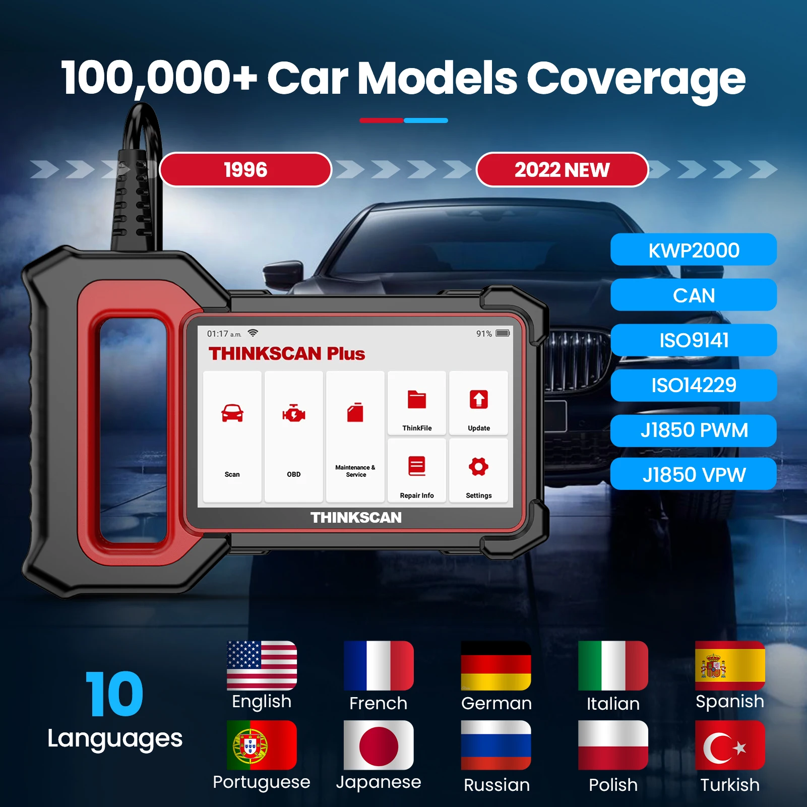 THINKCAR Thinkscan Plus S7 S6 S4 OBD2 Scanner