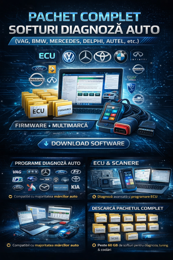 Aplicatia ScanAuto Software diagnoză auto complet VAG BMW Mercedes Delphi Autel ECU download