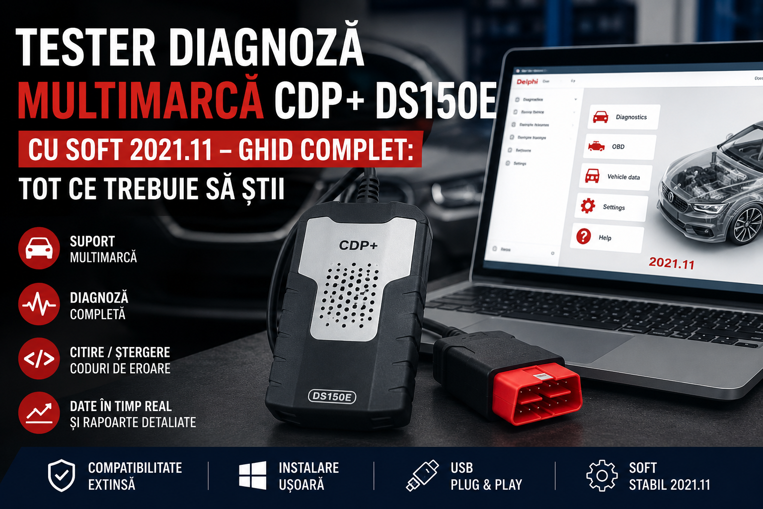 Tester Diagnoză Multimarcă CDP+ DS150E cu Soft 2021.11 – Ghid Complet