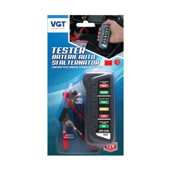 Tester baterie auto Tester baterie auto si alternator, 12 V, VGT