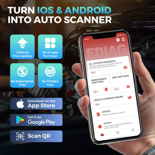 Tester Diagnoză OBD2 Bluetooth Android Kingbolen Ediag Elite 2026